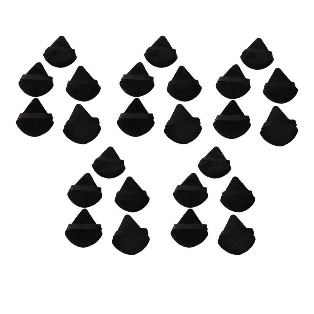 Triangle Makeup Puffs Black 25 PCs Soft Reusable Dry Wet Sponge Powder Cream SB
